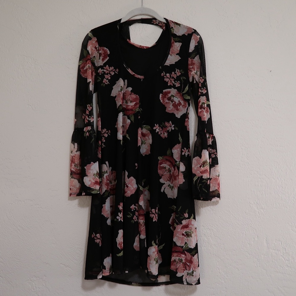 Bell Sleeve Mini Dress - Size Medium